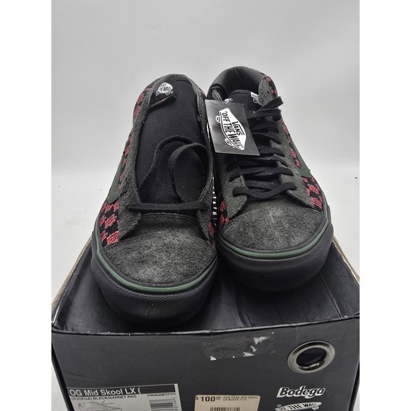 Vans OG Mid Skool LX Bodega Shoes Mens Size 11.5 Black Red Sneaker‎ VN0A3DP7PVN main image 6